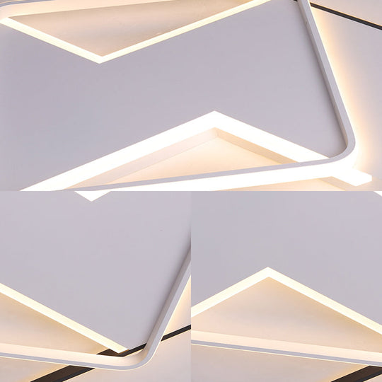 Modern Minimalist Led Ceiling Flush Light In Black/White - 16’/19.5’/23.5’/35.5’ W
