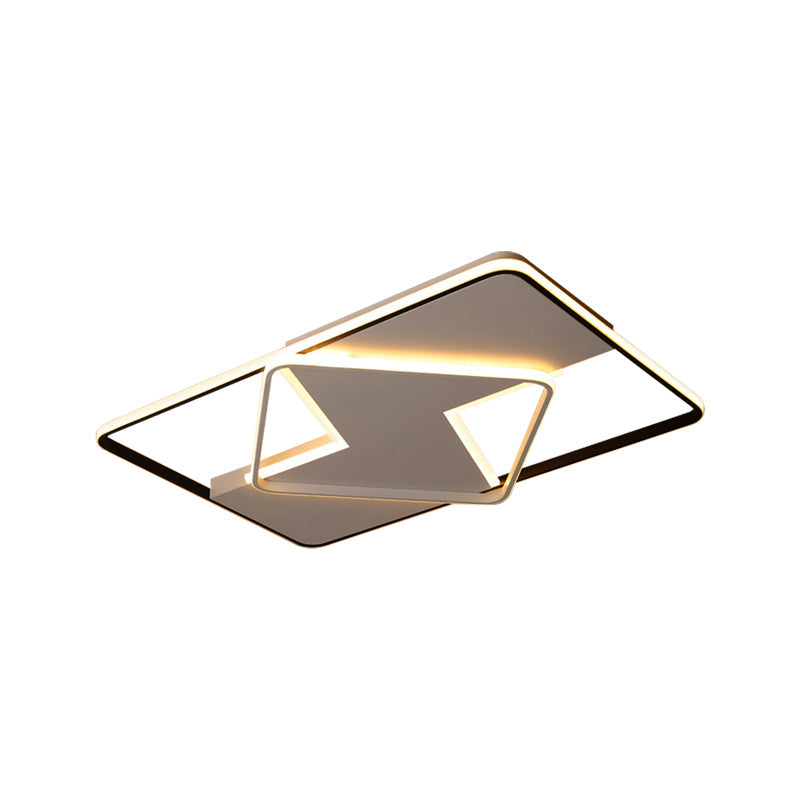 Modern Minimalist Led Ceiling Flush Light In Black/White - 16’/19.5’/23.5’/35.5’ W