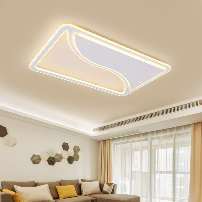 19/35.5 W Super Thin Flush Mount Light White Finish Led Indoor With Warm/White Lighting -