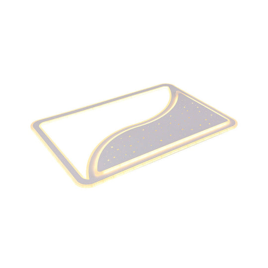 19/35.5 W Super Thin Flush Mount Light White Finish Led Indoor With Warm/White Lighting -