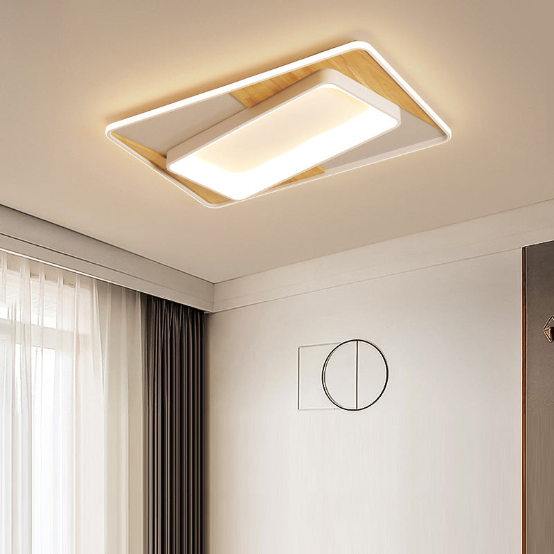 Sleek White Acrylic Led Ceiling Lamp For Bedroom Foyer - Modern Flush Mount / 35.5