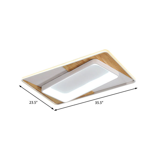 Sleek White Acrylic Led Ceiling Lamp For Bedroom Foyer - Modern Flush Mount