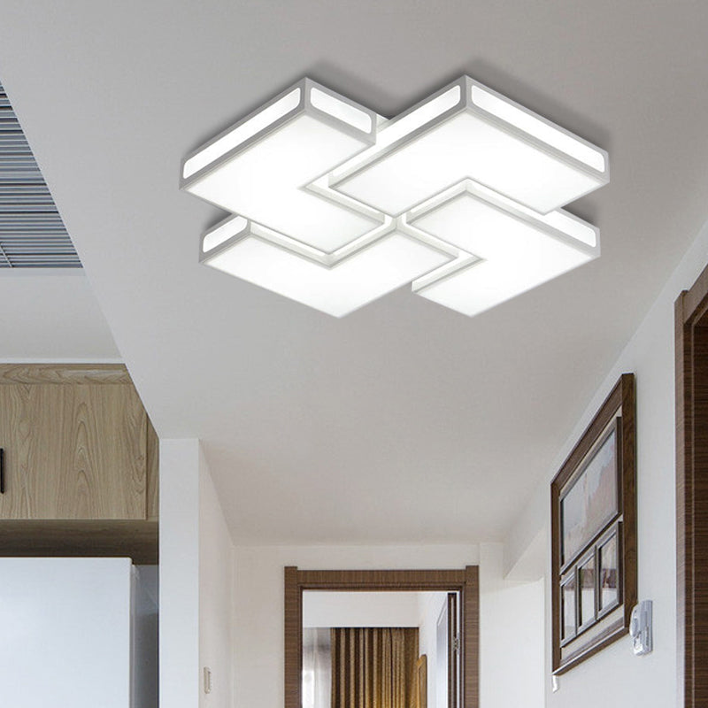 Contemporary Acrylic Led Flushmount For Adult Bedroom In White/Black White / 25.5’