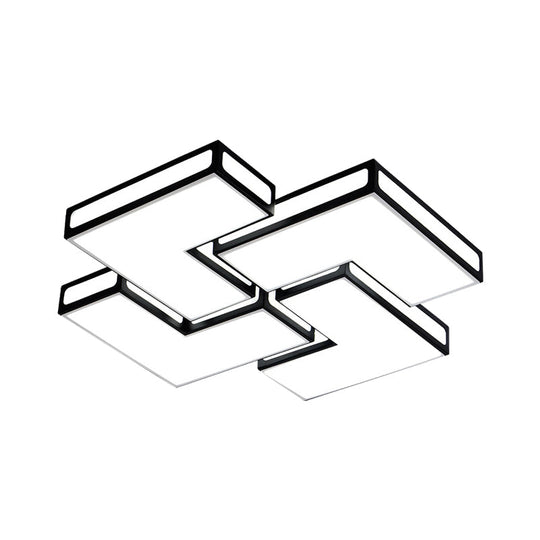 Contemporary Acrylic Led Flushmount For Adult Bedroom In White/Black