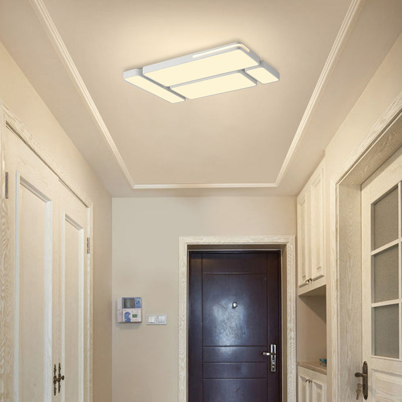 Sleek Rectangular Led Ceiling Light - Acrylic Slim Design In Black/White Ideal For Study Room