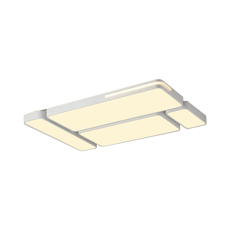 Sleek Rectangular Led Ceiling Light - Acrylic Slim Design In Black/White Ideal For Study Room