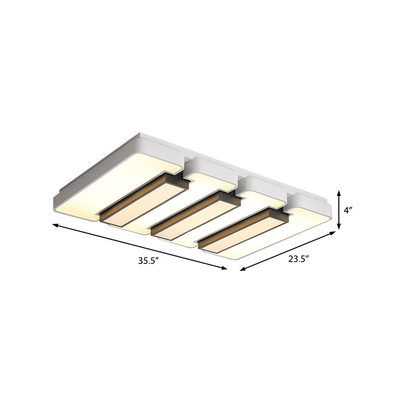 Modern White Flush Mount Led Ceiling Lamp For Warm/White Lighting In Living Room