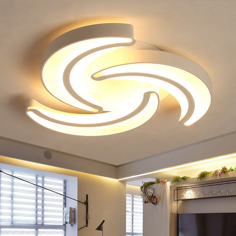 Modern Flower Flush Mount Led Ceiling Light In White For Hotels