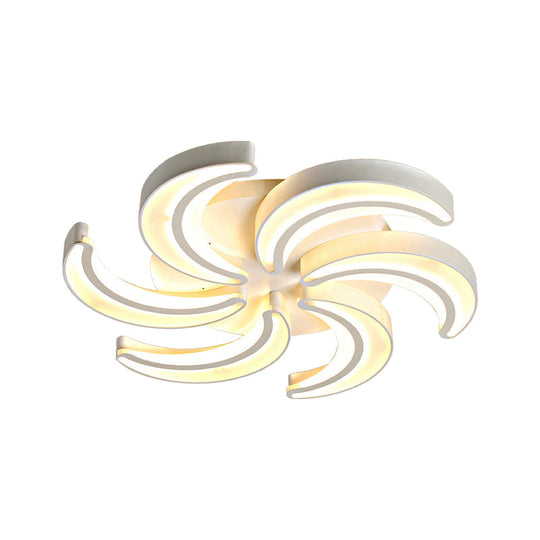 Modern Flower Flush Mount Led Ceiling Light In White For Hotels