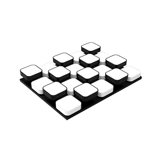 Modern Led Ceiling Mount Light - Square Kitchen Bedroom Lamp (4/6/9/12/16/20 Heads) In Black