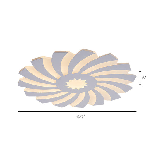 Modern Hotel-Style Led Flush Ceiling Light With Warm/White Lighting And Acrylic Flower Design For