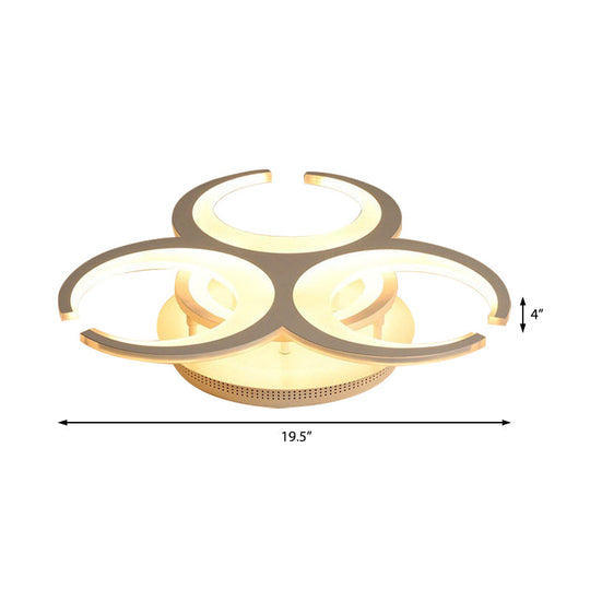 Contemporary Led Ceiling Mount Light: 19.5’/23.5’ Restaurant Ring | Acrylic White Flush