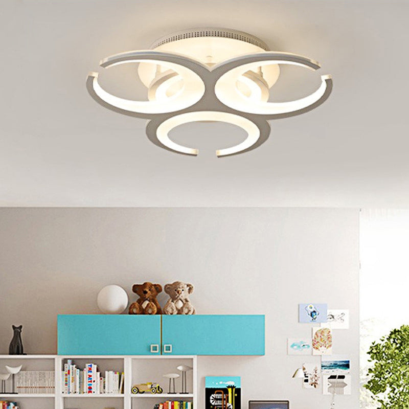 Contemporary Led Ceiling Mount Light: 19.5’/23.5’ Restaurant Ring | Acrylic White Flush / 23.5’