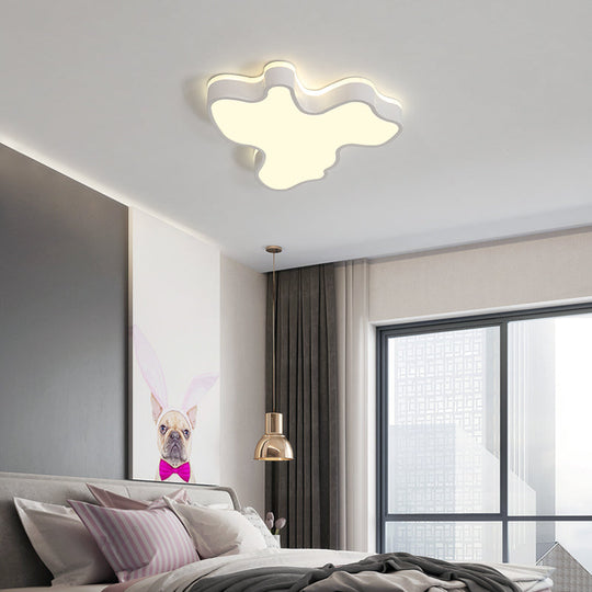 Abstract Flush Light - 16/19.5/23.5 Width Black/White Shade Led Contemporary Mount In Warm/White