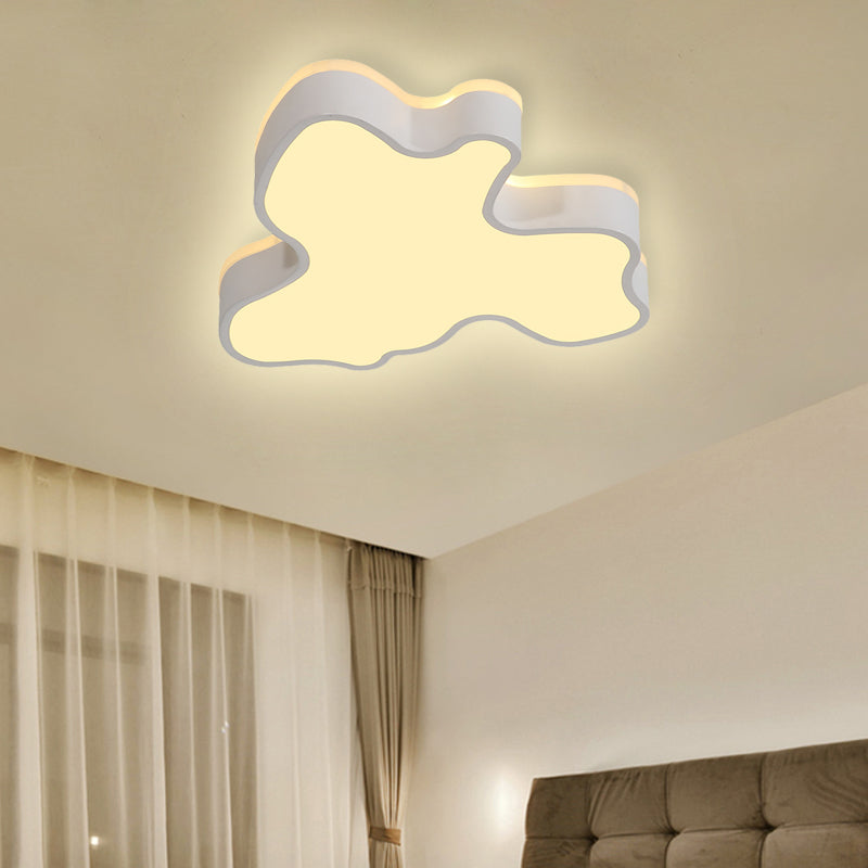 Abstract Flush Light - 16’/19.5’/23.5’ Width Black/White Shade Led Contemporary Mount In Warm/White