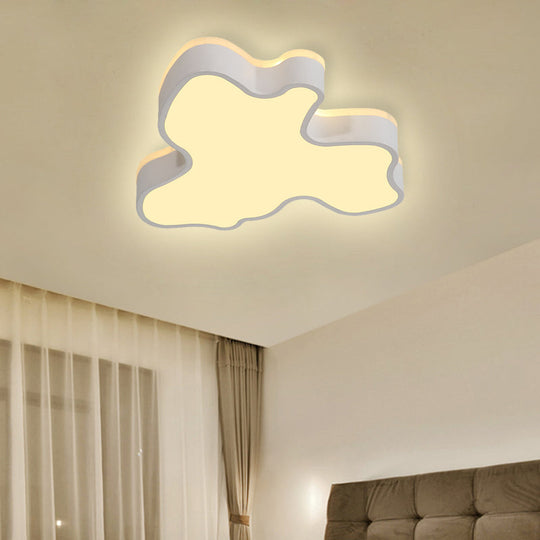 Abstract Flush Light - 16’/19.5’/23.5’ Width Black/White Shade Led Contemporary Mount In Warm/White