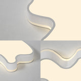 Abstract Flush Light - 16/19.5/23.5 Width Black/White Shade Led Contemporary Mount In Warm/White