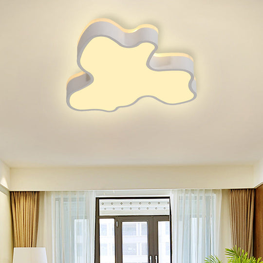 Abstract Flush Light - 16’/19.5’/23.5’ Width Black/White Shade Led Contemporary Mount In