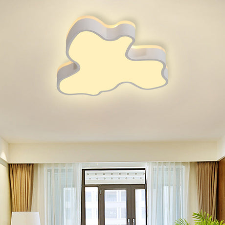 Abstract Flush Light - 16/19.5/23.5 Width Black/White Shade Led Contemporary Mount In Warm/White