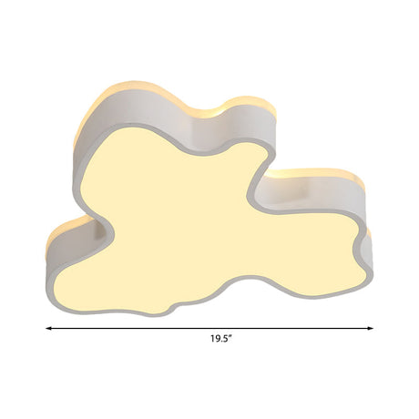 Abstract Flush Light - 16/19.5/23.5 Width Black/White Shade Led Contemporary Mount In Warm/White