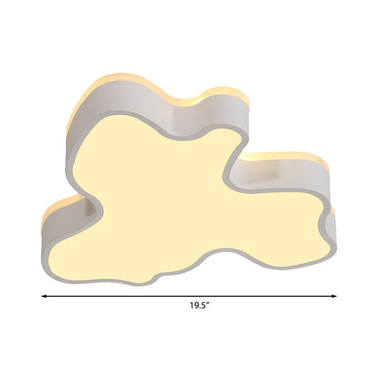 Abstract Flush Light - 16/19.5/23.5 Width Black/White Shade Led Contemporary Mount In Warm/White