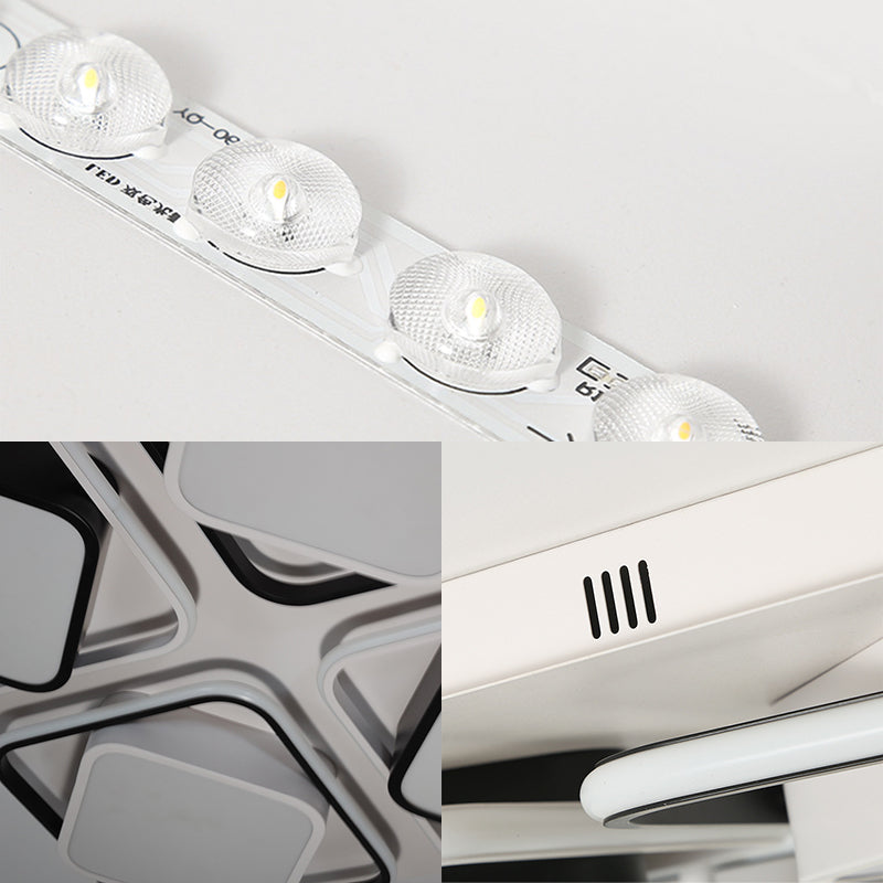 Modern Black & White Cube Led Flushmount Ceiling Light In 27.5’/41’ Sizes