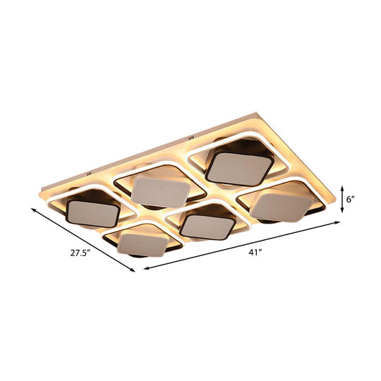 Modern Black & White Cube Led Flushmount Ceiling Light In 27.5’/41’ Sizes