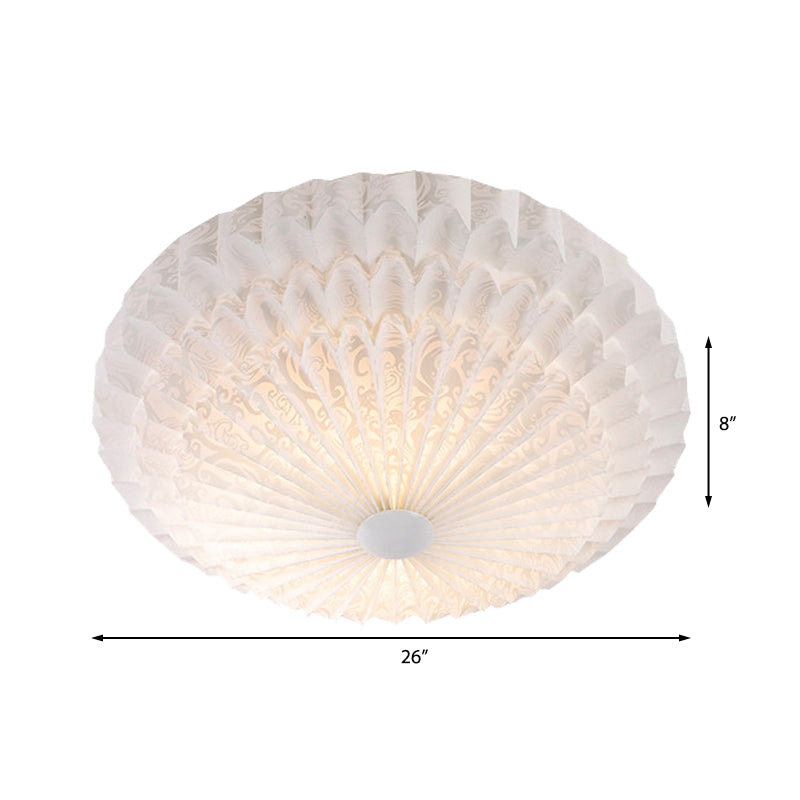 Modern White Acrylic Flush Mount Led Light With Dome Shade - 21’/26’ Wide
