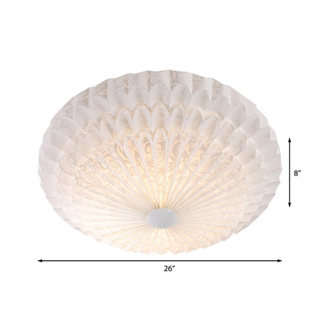 Modern White Acrylic Flush Mount Led Light With Dome Shade - 21/26 Wide