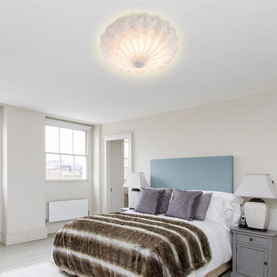 Modern White Acrylic Flush Mount Led Light With Dome Shade - 21/26 Wide