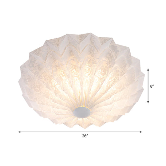 Modern White Acrylic Flush Mount Led Light With Dome Shade - 21’/26’ Wide