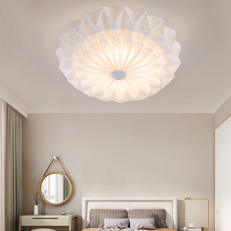 Modern White Acrylic Flush Mount Led Light With Dome Shade - 21/26 Wide / 21 C