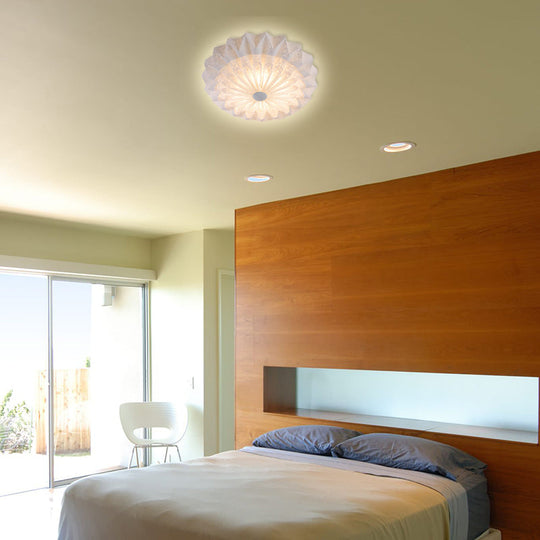 Modern White Acrylic Flush Mount Led Light With Dome Shade - 21/26 Wide