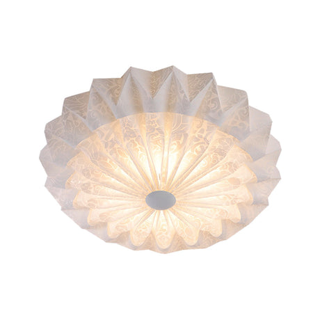 Modern White Acrylic Flush Mount Led Light With Dome Shade - 21/26 Wide