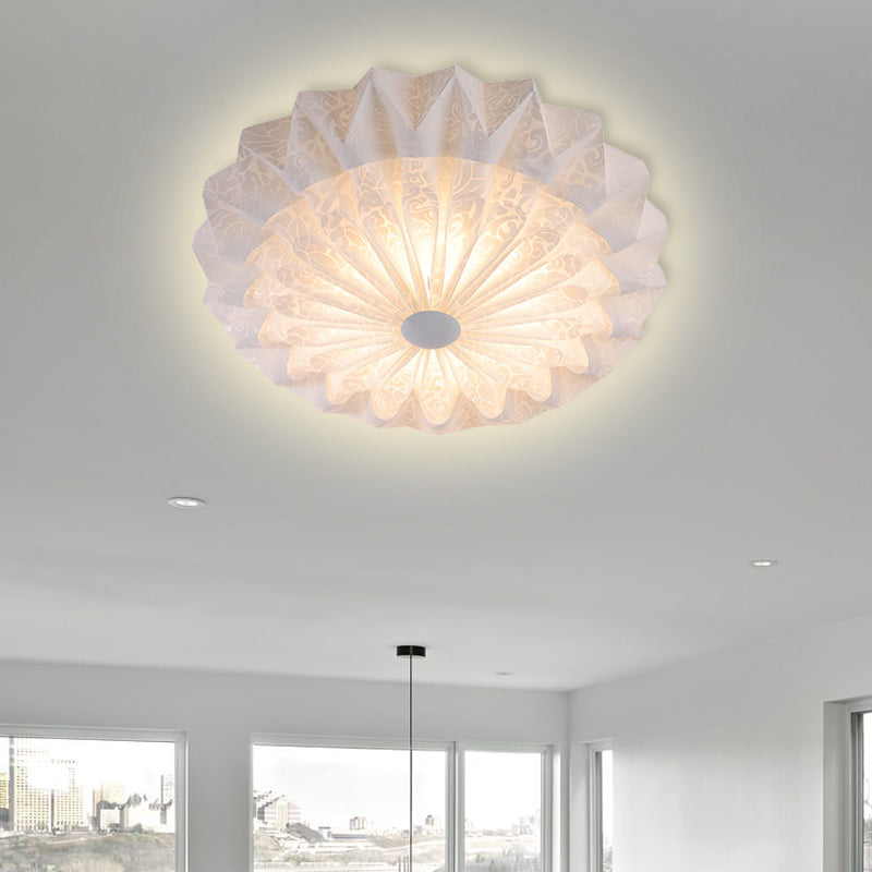 Modern White Acrylic Flush Mount Led Light With Dome Shade - 21/26 Wide / 26 C
