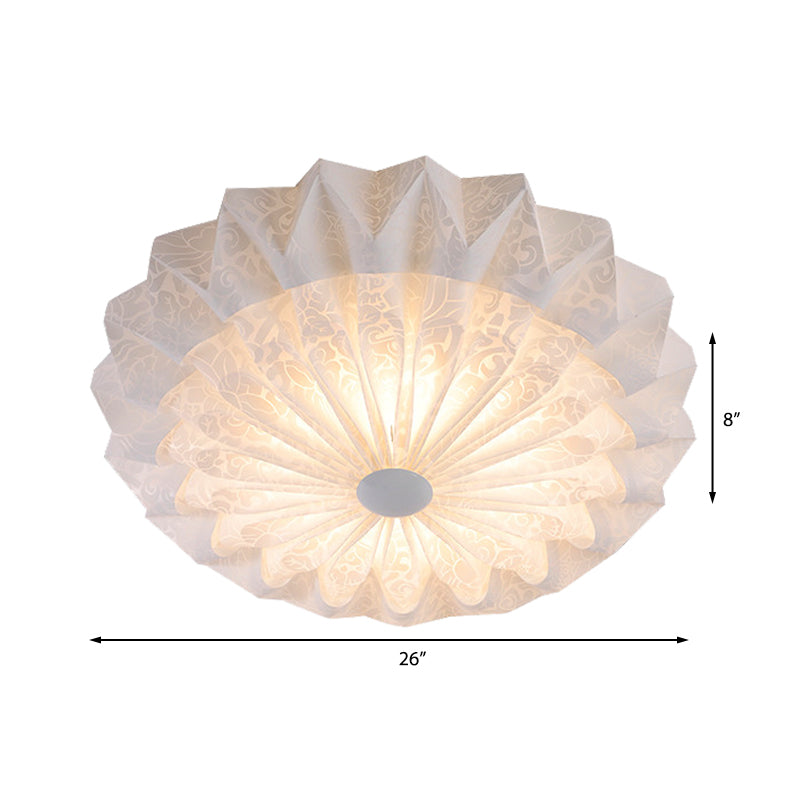 Modern White Acrylic Flush Mount Led Light With Dome Shade - 21/26 Wide