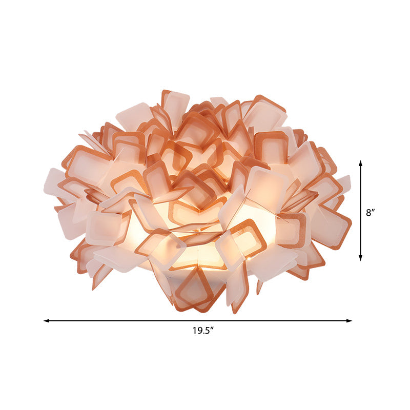 Art Deco Sinuous Flushmount Led Bedroom Light With Acrylic Shade