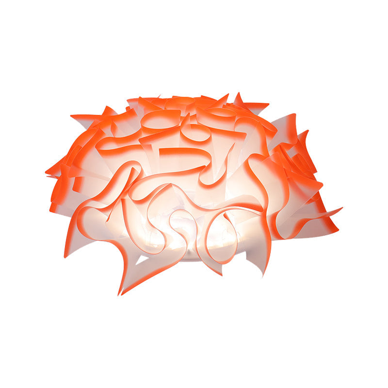 Contemporary Acrylic Flush Ceiling Lamp With Led Light Fixture - Blue/Brown/Orange