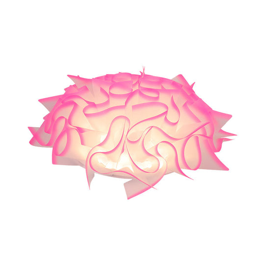 Contemporary Acrylic Flush Ceiling Lamp With Led Light Fixture - Blue/Brown/Orange