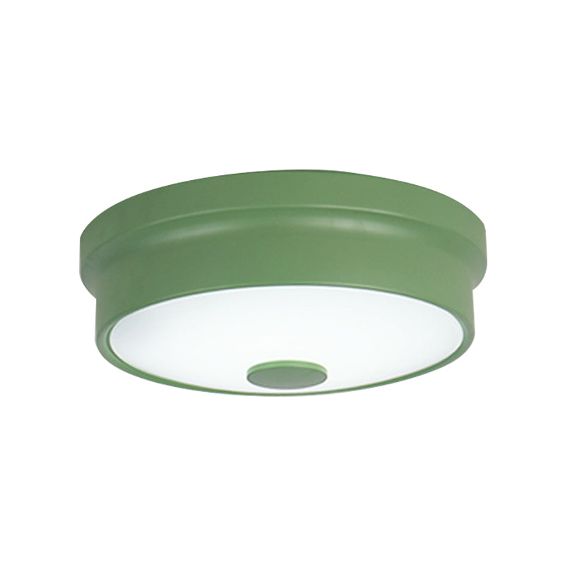 Macaron Drum Ceiling Flush Light In Metal With Led Ideal For Kids Room Available Various Colors
