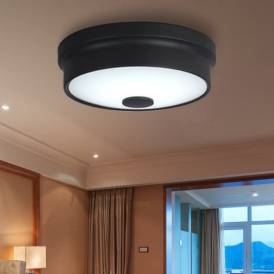 Macaron Drum Ceiling Flush Light In Metal With Led Ideal For Kids Room Available Various Colors