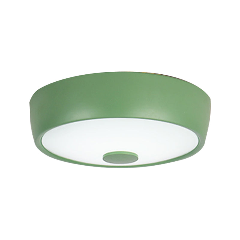Macaron Drum Ceiling Flush Light In Metal With Led Ideal For Kids Room Available Various Colors