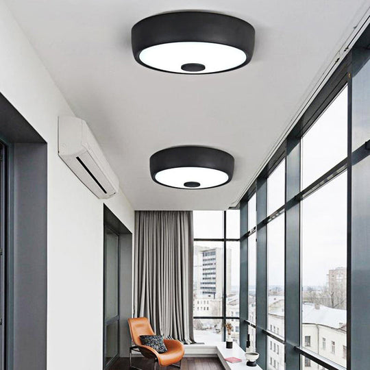 Macaron Drum Ceiling Flush Light In Metal With Led Ideal For Kids Room Available Various Colors