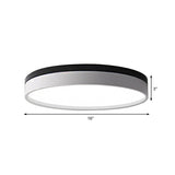 Nordic Tambour Led Ceiling Light In White With 12/16/19.5 Inch Diameter And Color Options