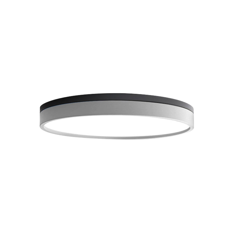 Nordic Tambour Led Ceiling Light In White With 12/16/19.5 Inch Diameter And Color Options