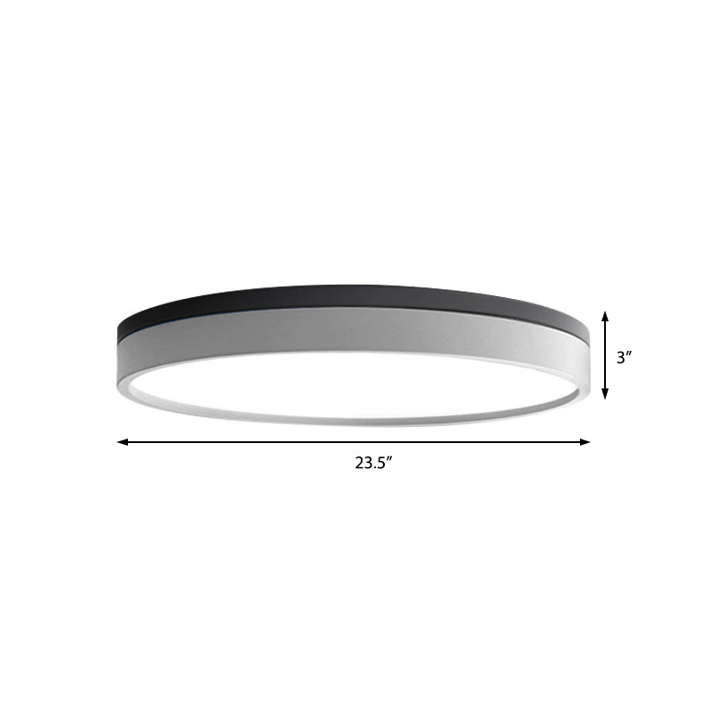 Nordic Tambour Led Ceiling Light In White With 12/16/19.5 Inch Diameter And Color Options