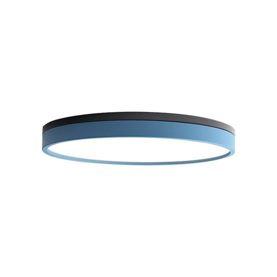 Nordic Tambour Led Ceiling Light In White With 12/16/19.5 Inch Diameter And Color Options