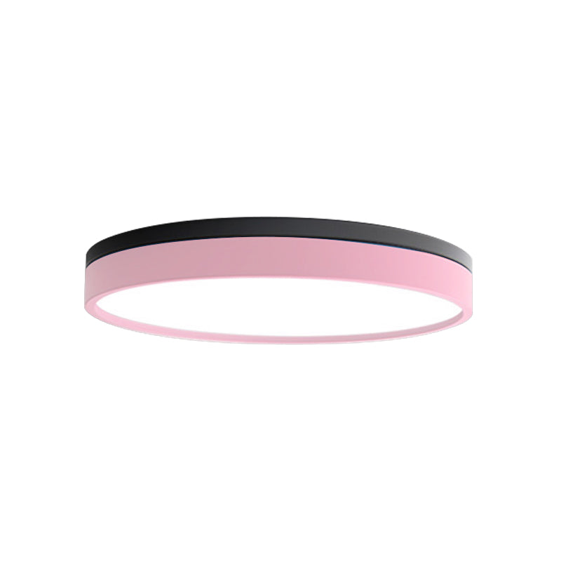 Nordic Tambour Led Ceiling Light In White With 12/16/19.5 Inch Diameter And Color Options