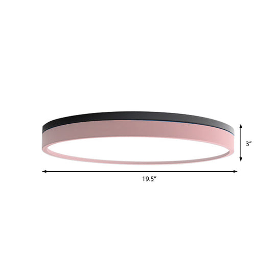 Nordic Tambour Led Ceiling Light In White With 12/16/19.5 Inch Diameter And Color Options