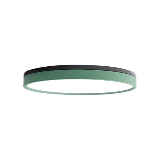 Nordic Tambour Led Ceiling Light In White With 12/16/19.5 Inch Diameter And Color Options